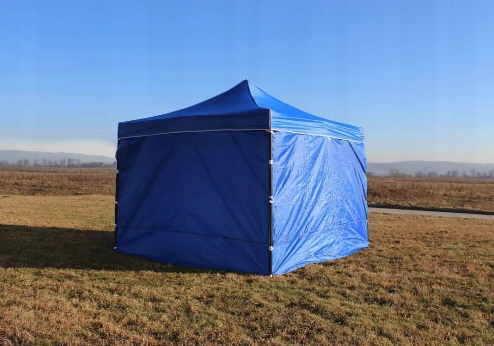 Тристенна парти палатка без прозорци Черен 3m x 3m