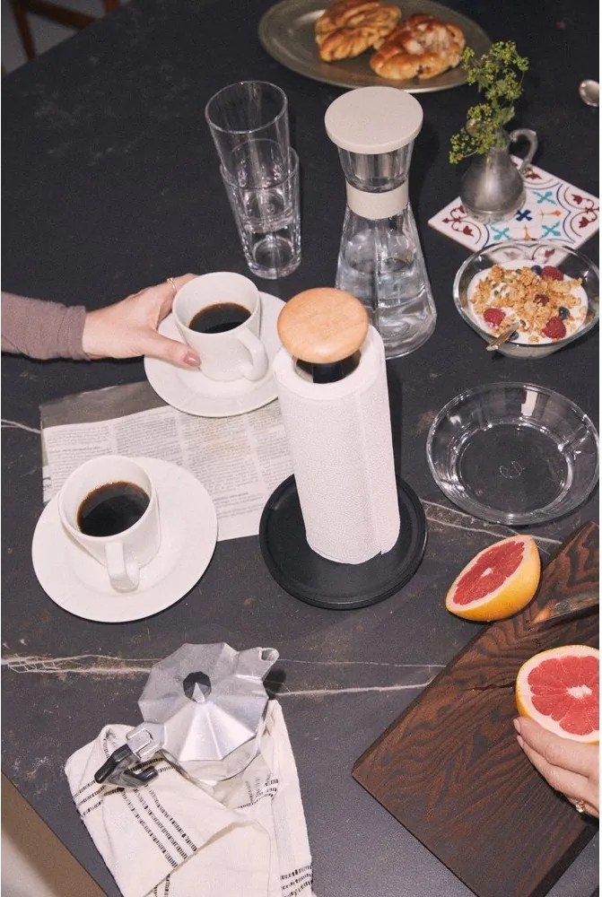 Черна стойка за кухненска хартия ø 15 cm Paper Pal – Rosendahl