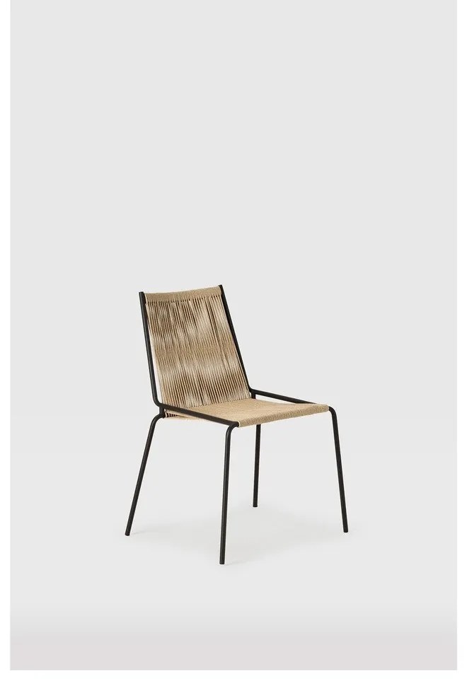 Бежови метални трапезни столове в комплект за подреждане 2 бр. Emily – Marckeric