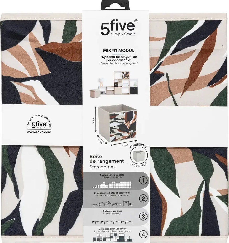 Кутия за съхранение 5five Mix & Modul, Принт, 31x31 cm - Olivia