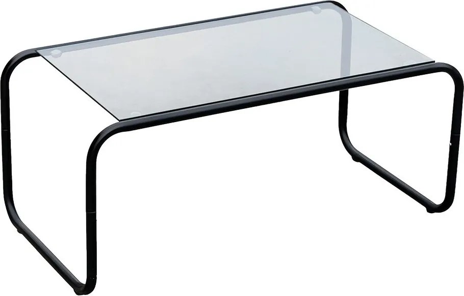 Черна масичка за кафе със стъклен плот 40x80 cm Ventana – Leitmotiv