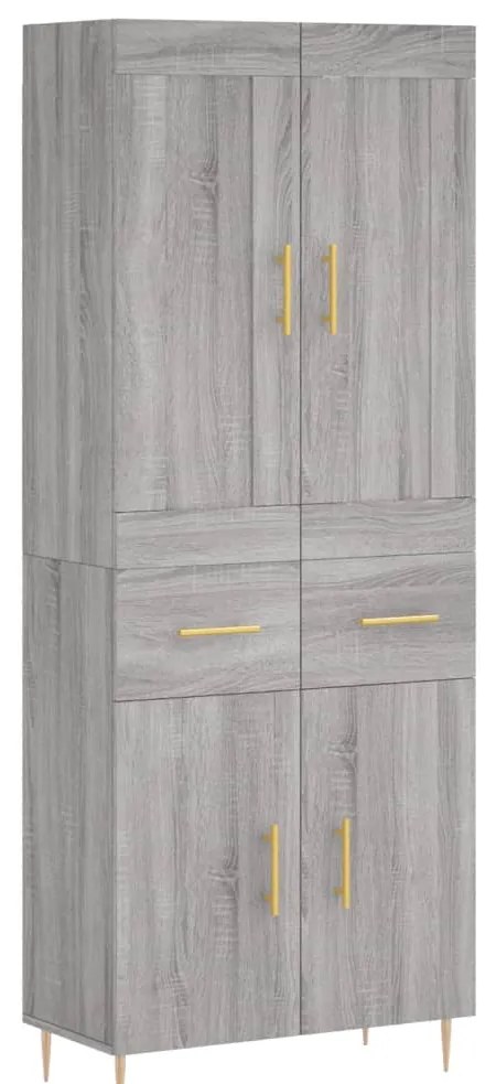 3199871 vidaXL Висок шкаф, сив сонома, 69,5x34x180 см, инженерно дърво
