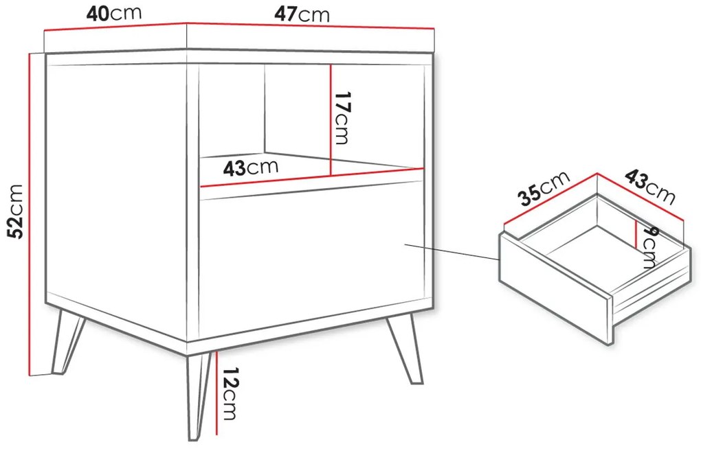 Нощно шкафче Ovessi