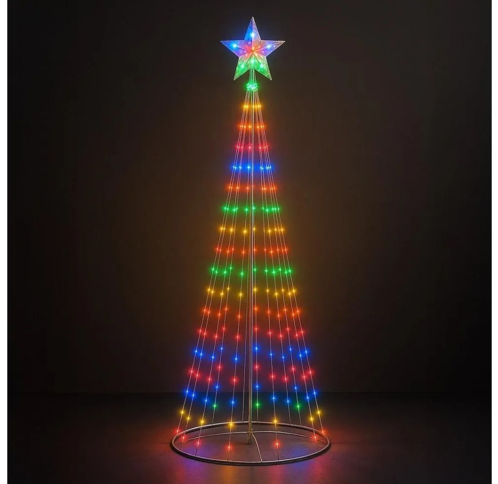 LED RGBW димируема външна коледна украса LED/4W/230V 180 cm IP44 + дистанционно управление