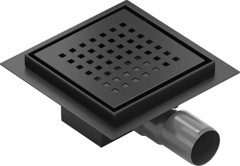 Mexen Flat-Q M08 квадратен подов сифон 12 x 12 см, черен - 1710512