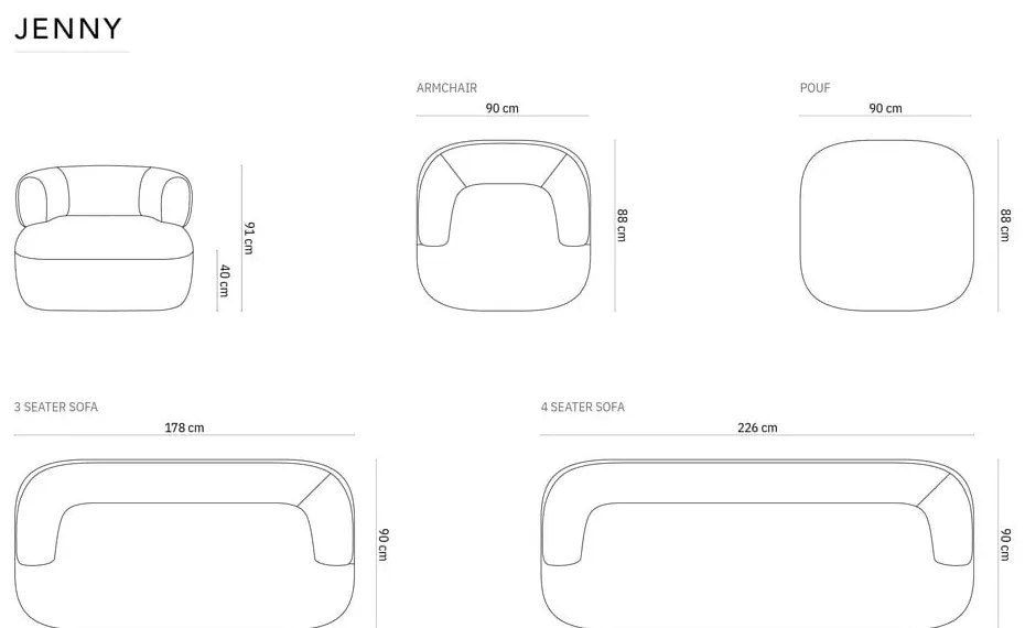 Кресло от плат букле в тухлен цвят Jenny – Micadoni Home