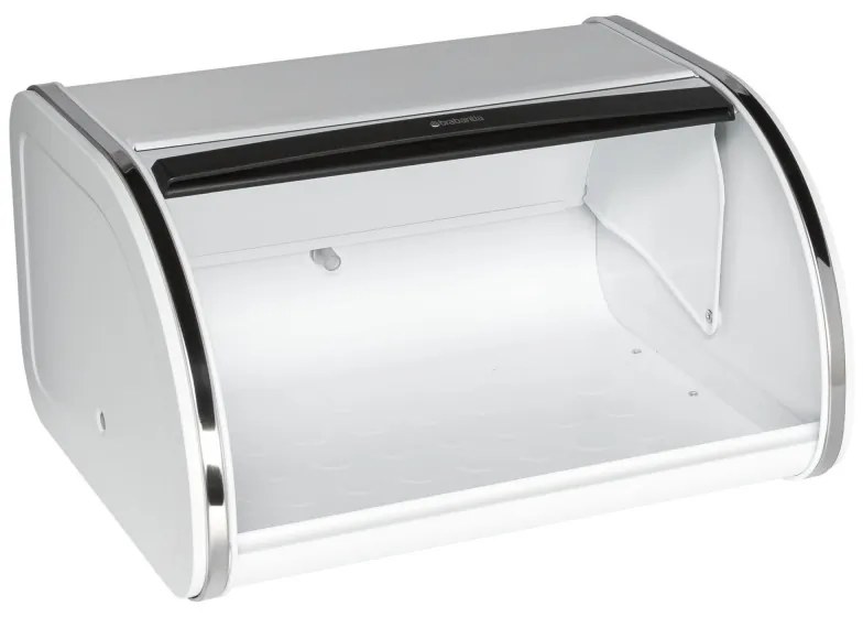 Кутия за хляб Brabantia Roll Top 1003254, 11 л, 31.6x26.5 см, Специална структура, Бял/Инокс