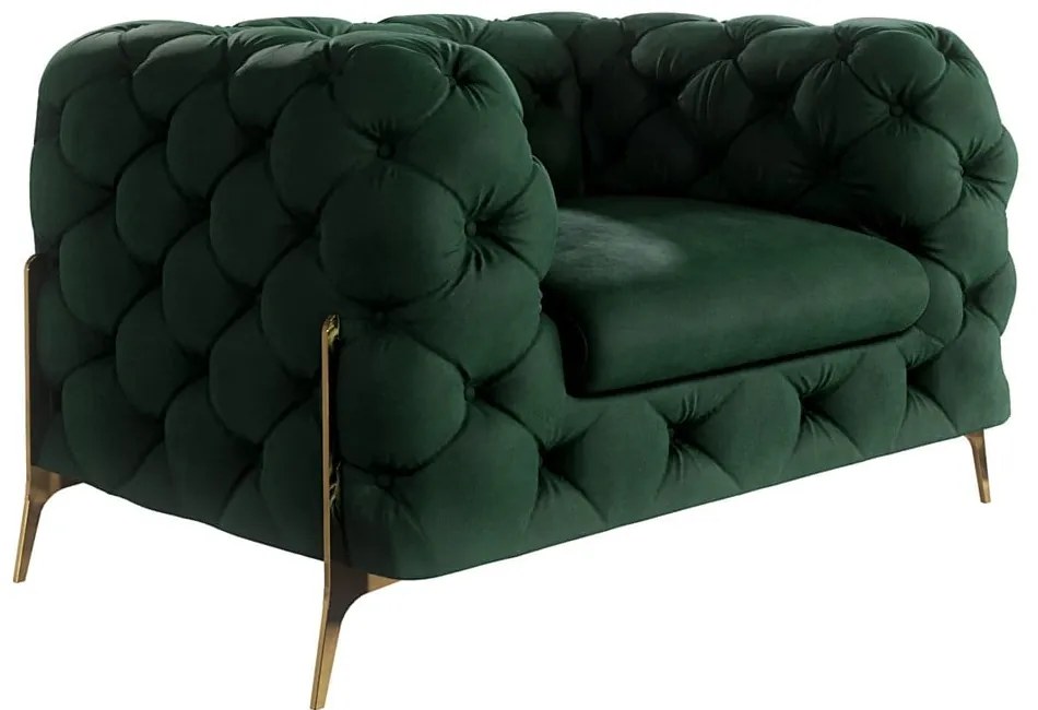 Тъмнозелено кадифено кресло Chelsea Bis – Ropez