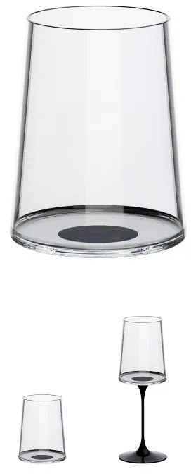 Комплект 2 бр кристални чаши за бяло вино Trebonn SplitGlass 2025120, 280 мл, Ø7.3x9 см, Модулна система, Черен