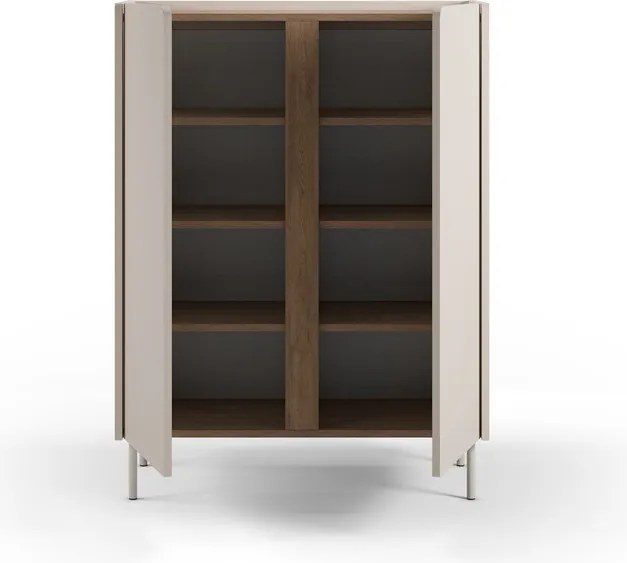 Кремаво-естествено шкафче от декор от дъб 90x120x40 cm Lucile – Marckeric