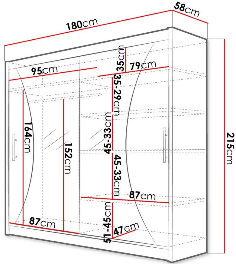 Гардероб London V плъзгащ се-Leuko