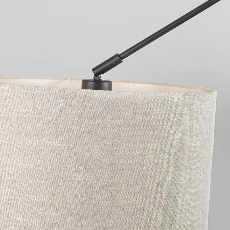 Висяща лампа черна с абажур 35 см светло сива регулируема - Blitz