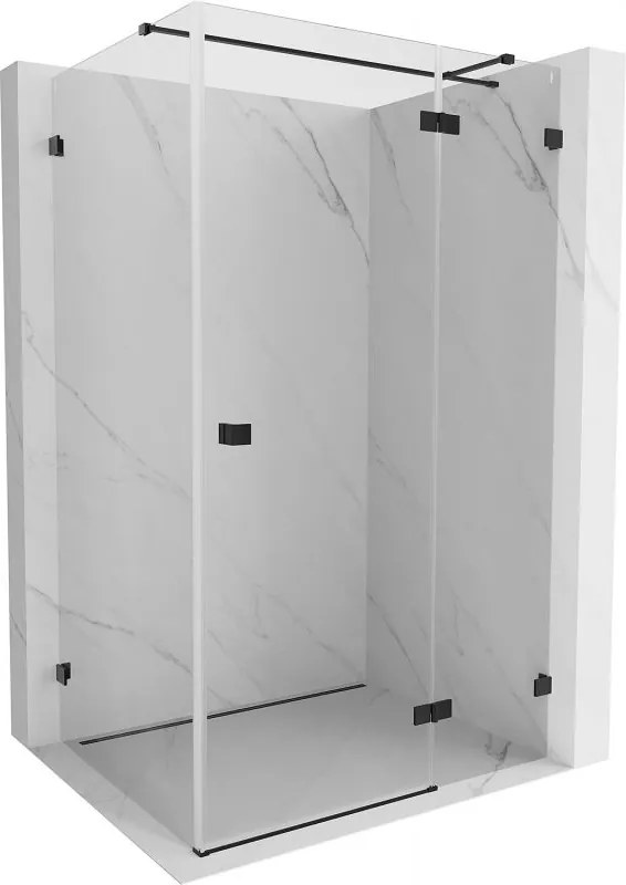 Mexen Lunar T душ кабина с дясно отваряне 130 x 120 cm, прозрачна, черна - 834T-130-120-70-00-P