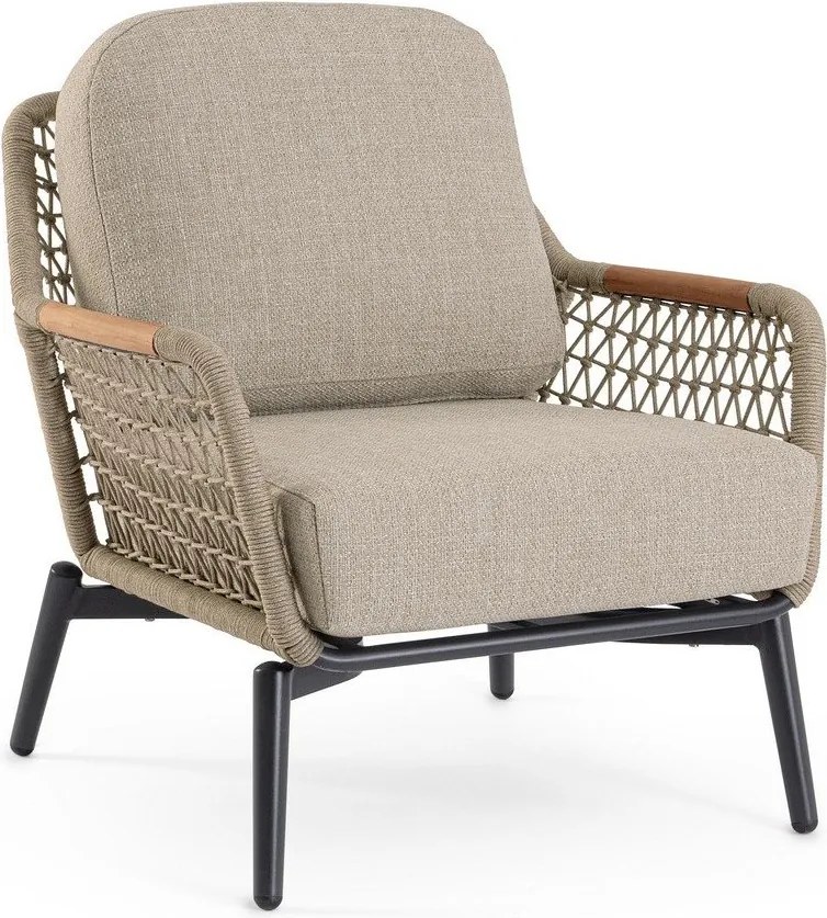 Светлокафяв метален градински стол Eulero – Bizzotto