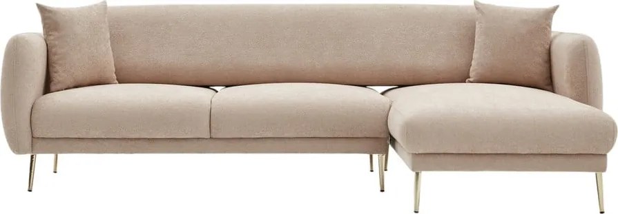 Бежов ъглов диван (десен ъгъл) Simena – Balcab Home