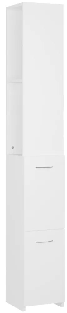 808431 vidaXL Шкаф за баня, бял, 25x26,5x170 см, инженерно дърво