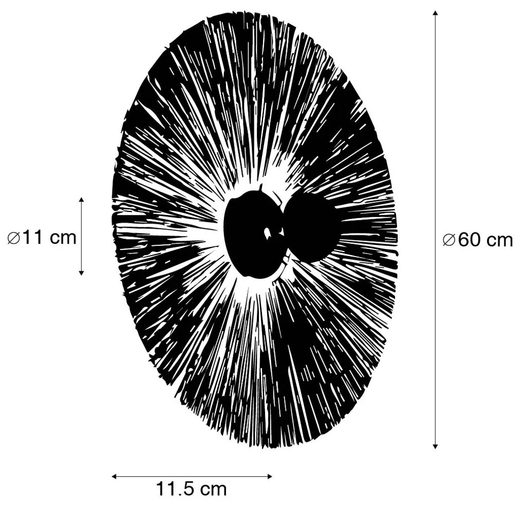 Ръстична стенна лампа черна с въже 60 см - Leia