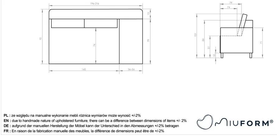 Бежов шезлонг от рипсено кадифе (десен ъгъл) Chic Charlotte – Miuform