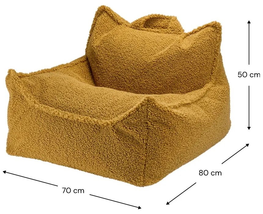 Кафяв детски пуф от букле Chair – Wigiwama