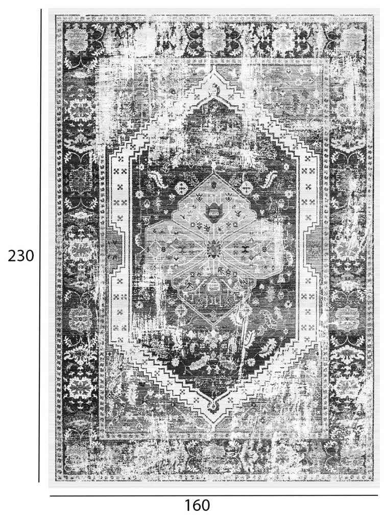 Килим 160х230 - HM7675.11 цвят черен-бял