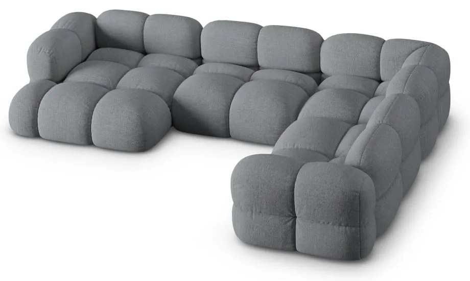 Сив ъглов диван (десен ъгъл/U форма) Loretto – Cosmopolitan Design