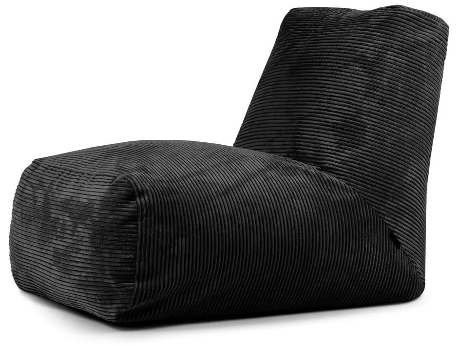 Черен пуф от рипсено кадифе Tube – SLOWDOWN