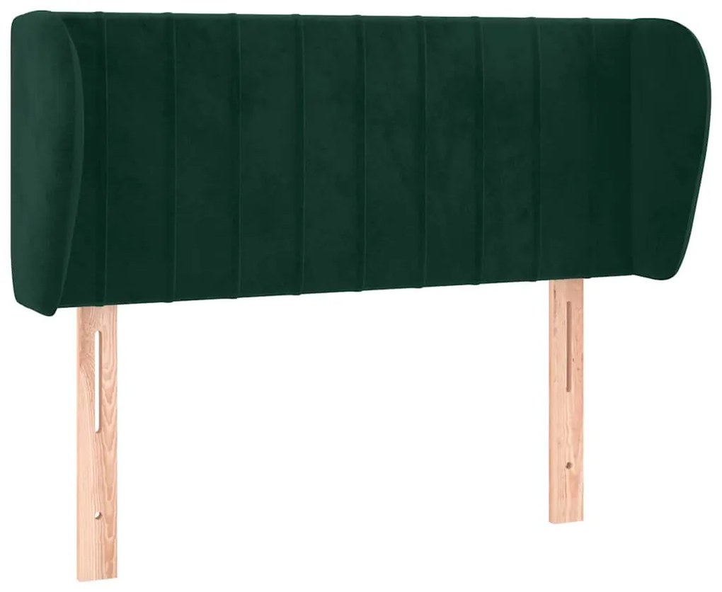 3117415 vidaXL Горна табла за легло с уши, тъмнозелена, 83x23x78/88 см, кадифе