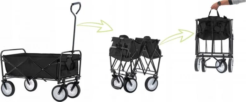 Сгъваема транспортна количка в черно