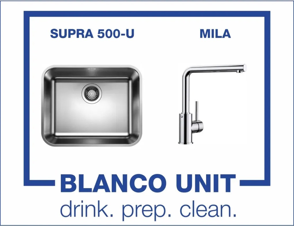 Bundle Blanco Supra 500U+Blanco Mila хром Промо пакет мивка и смесител