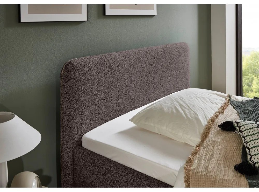 Антрацитно двойно легло 160x200 cm тапицирано с място за съхранение с включена подматрачна рамка Primo – Meise Möbel