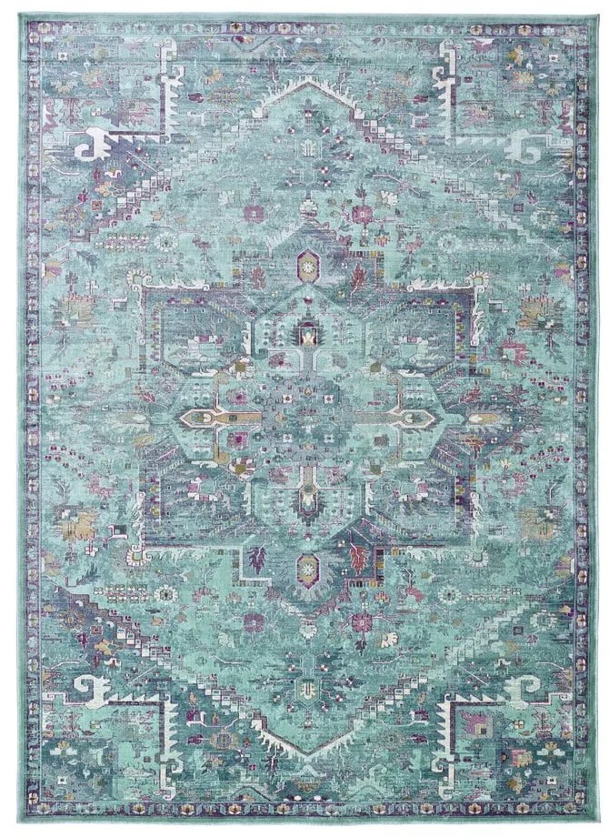 Тюркоазен килим от вискоза 170x120 cm Lara - Universal