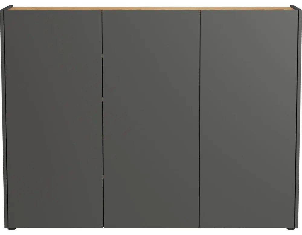 Антрацитна стойка за обувки от декор от дъб 138x105x25 cm Libbiano – Germania