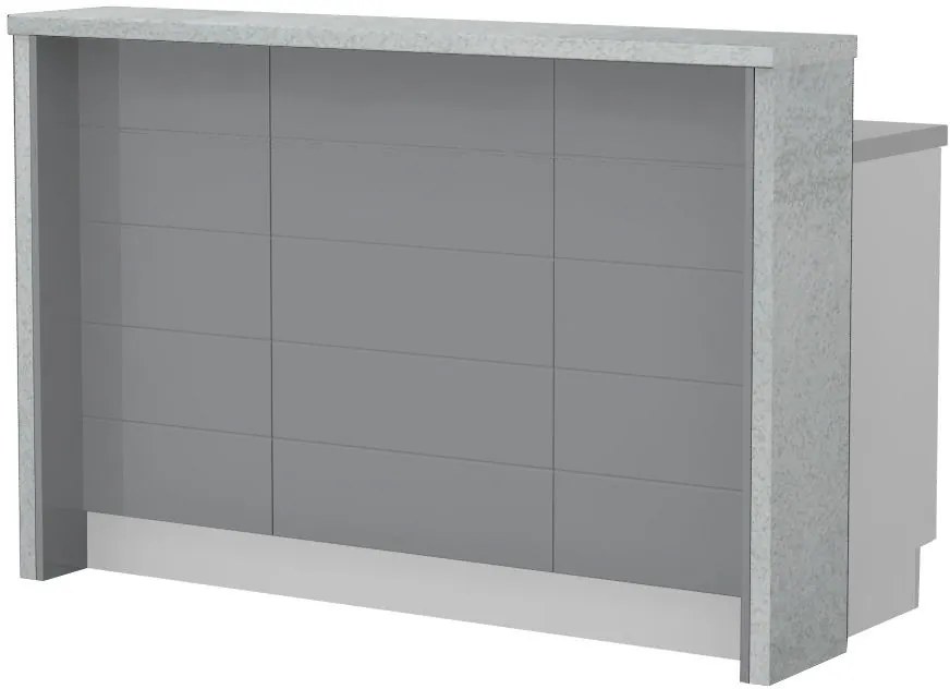 Островна кухненска пейка Hudson-Length: 150 cm.-Gray-Chromix Silver