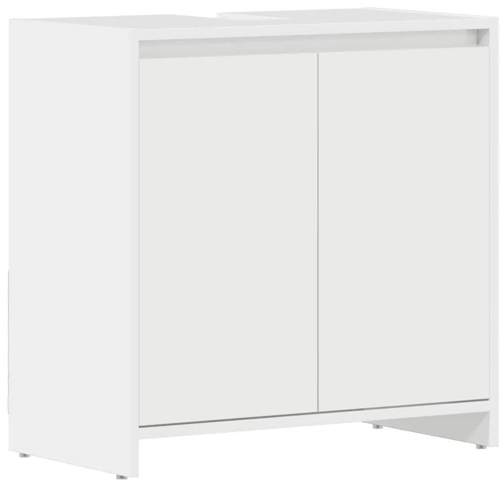 802648 vidaXL Шкаф за баня, бял гланц, 60x33x61 см, инженерно дърво