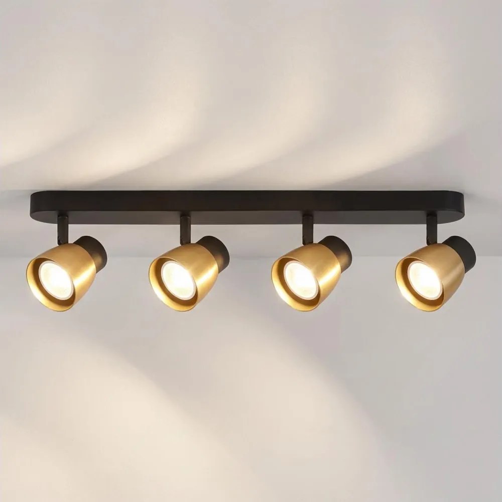 Brilagi - точково осветително тяло NUGGET 4xGU10/30W/230V черно/златно