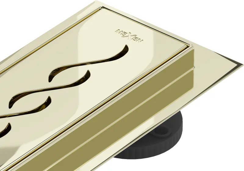 Mexen Flat 360° M18 линеен въртящ се сифон 80 см, златен - 1523080-40