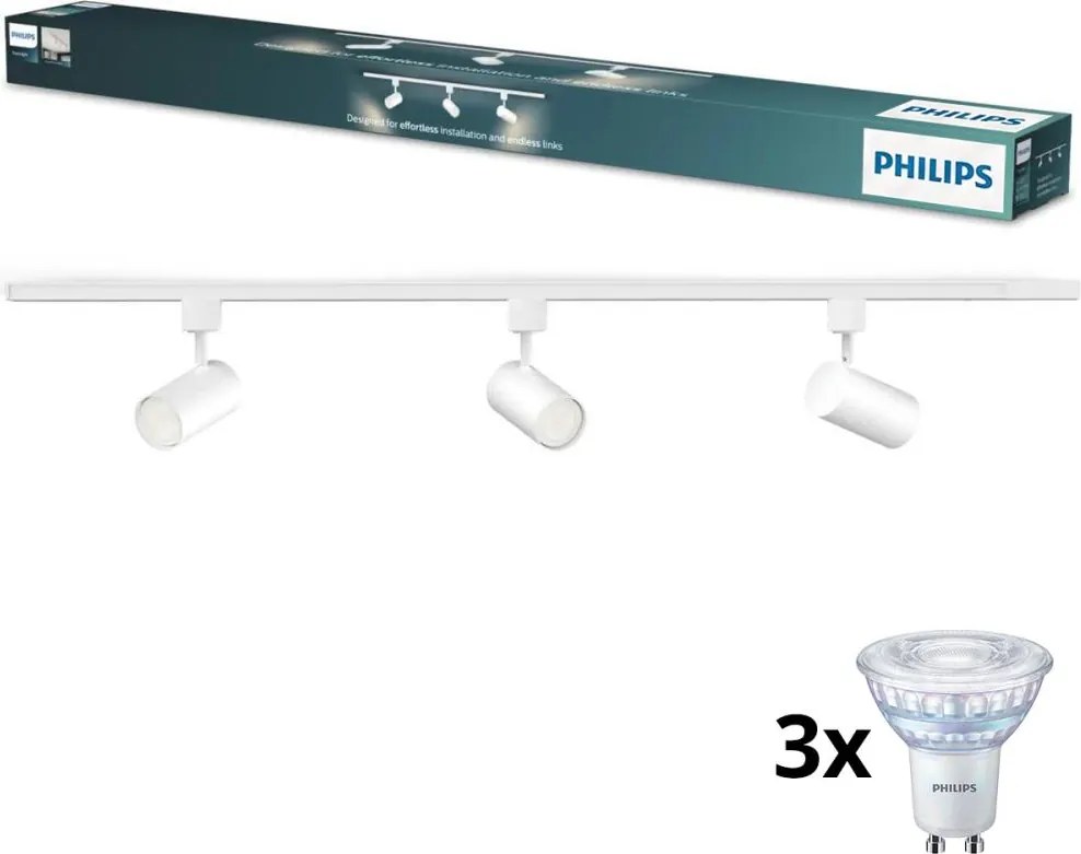 Philips - LED димируемо точково осветително тяло за шинна система EASYLINK 3xGU10/6,2W/230V 1m бяло