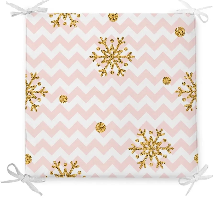 Коледна възглавница за сядане от памучна смес, пастелни ивици, 42 x 42 cm - Minimalist Cushion Covers