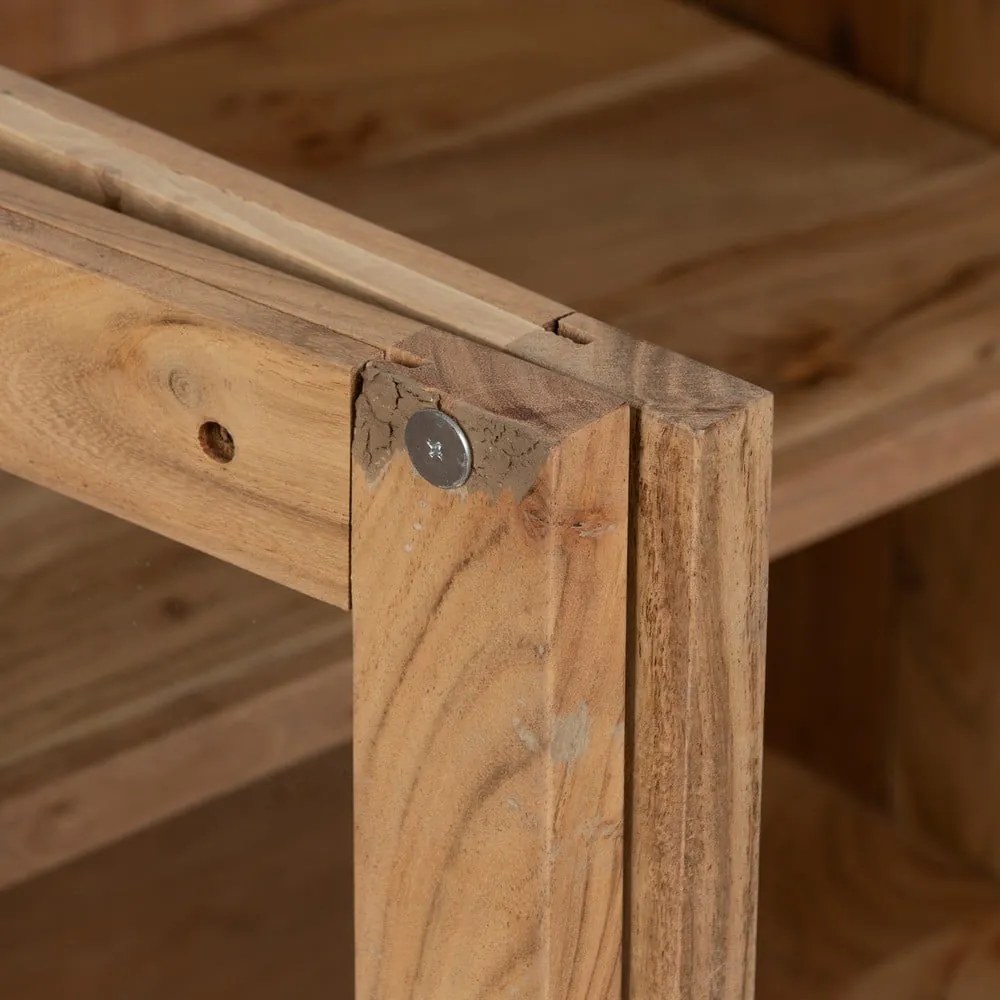 Витрина от масивна акация в естествен цвят 180x80x40 cm Creel – Ixia