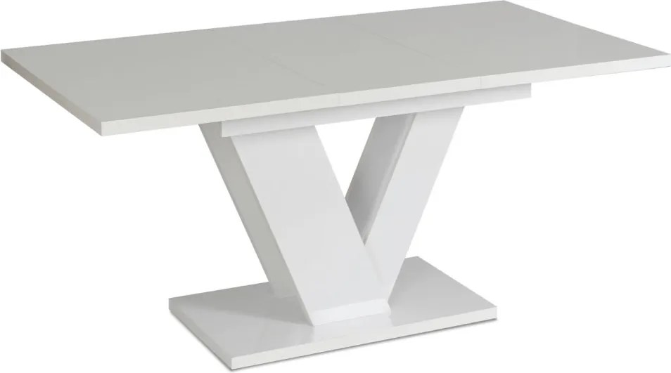 Сгъваема маса за хранене CLARK - бял гланц, 120-160 cm