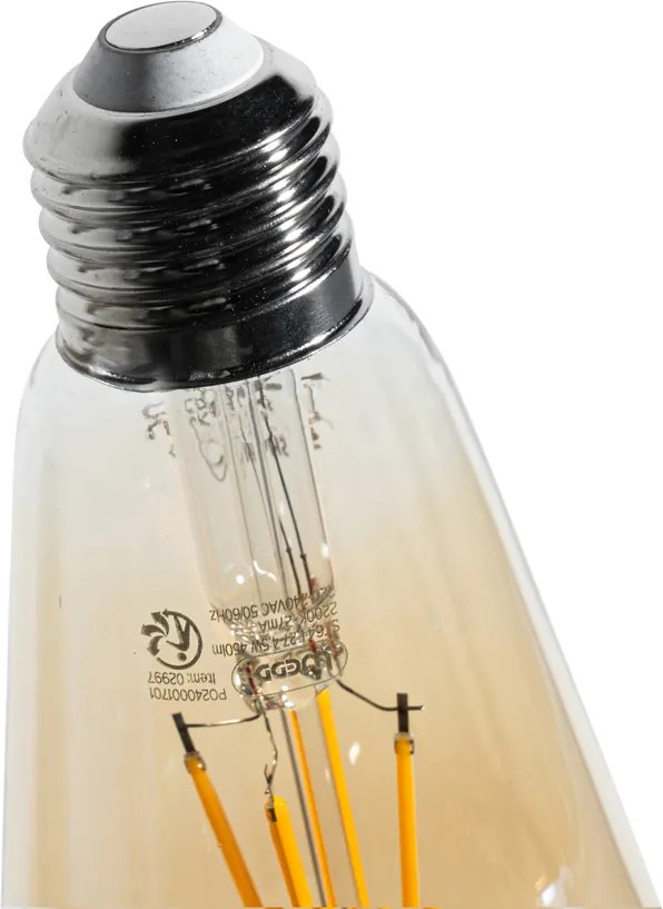 Комплект от 5 E27 димируеми LED Filament крушки ST64 Gold 4.5W 450 lm 2200K