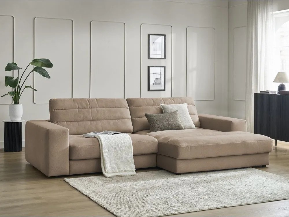 Кафяво-сив кадифен ъглов диван (десен ъгъл) Sierra – Bobochic Paris