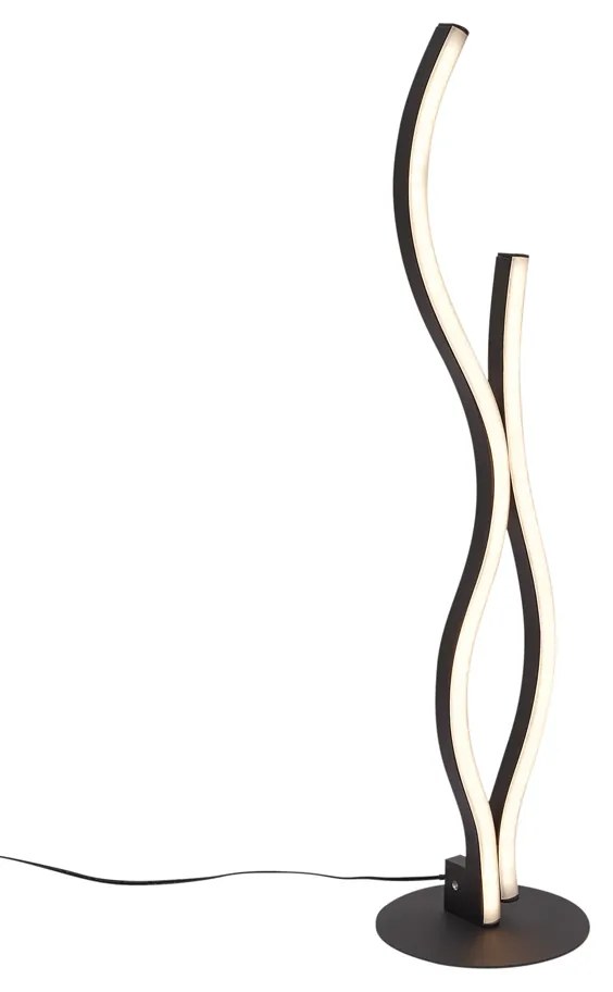 Дизайнерска настолна лампа черна с LED димируема - Ying