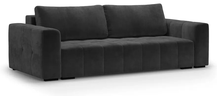 Тъмно сив кадифен разтегателен диван Luca - Milo Casa