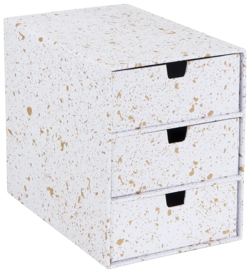 Кутия за чекмеджета с 3 отделения в златисто и бяло Ingrid - Bigso Box of Sweden