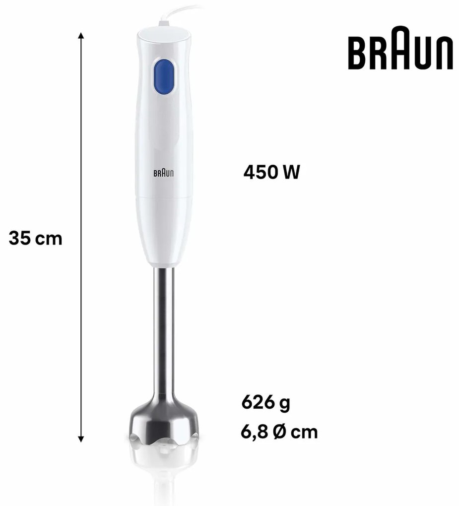 Блендер с чаша Braun MQ10.001MWH Син/бял 450 W 600 ml