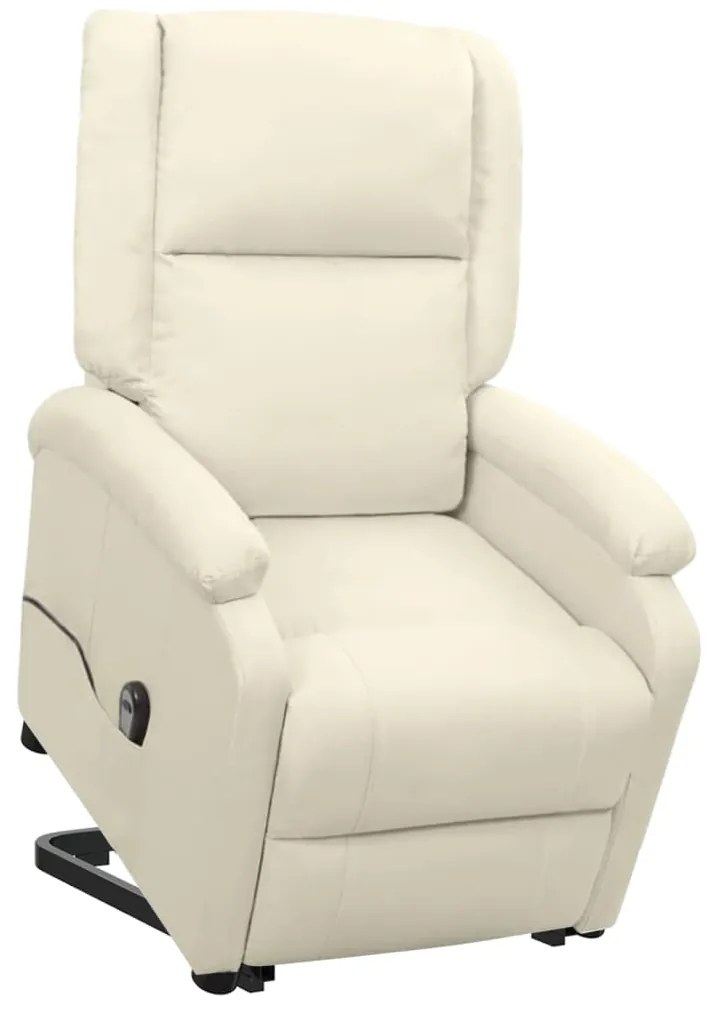329708 vidaXL Изправящ стол, кремав, текстил