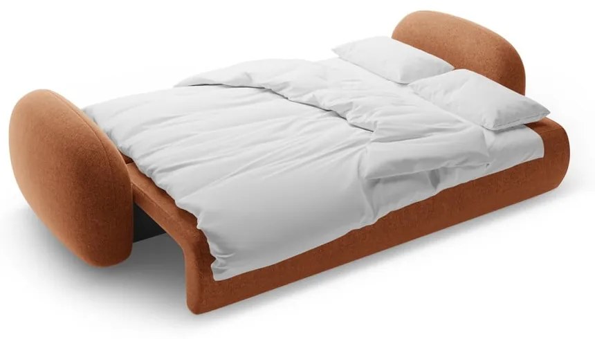 Шенилов сгъваем/с място за съхранение диван в тухлен цвят 262 cm Tonale – Cosmopolitan Design