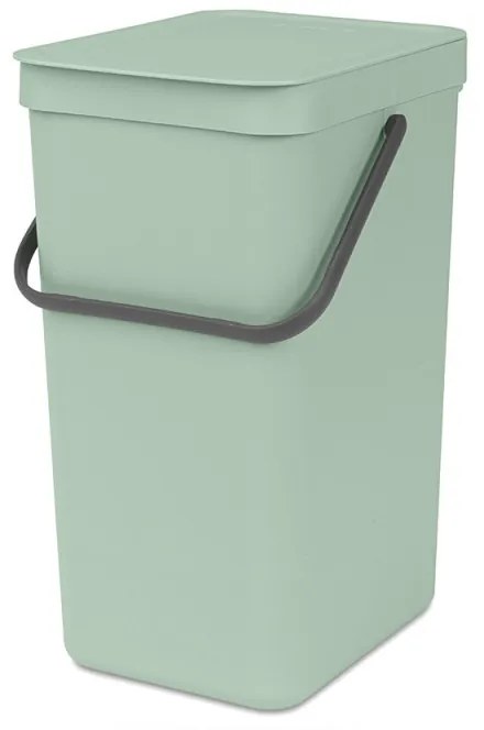 Кош за разделно събиране на боклук Brabantia Sort&Go 1005517, 16 л, Дръжка, Възможност за стенен монтаж, Светлозелен