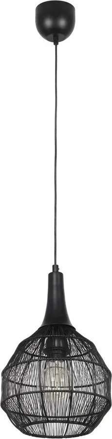 Матово черно висящо осветително тяло с метален абажур Soraya – Trio